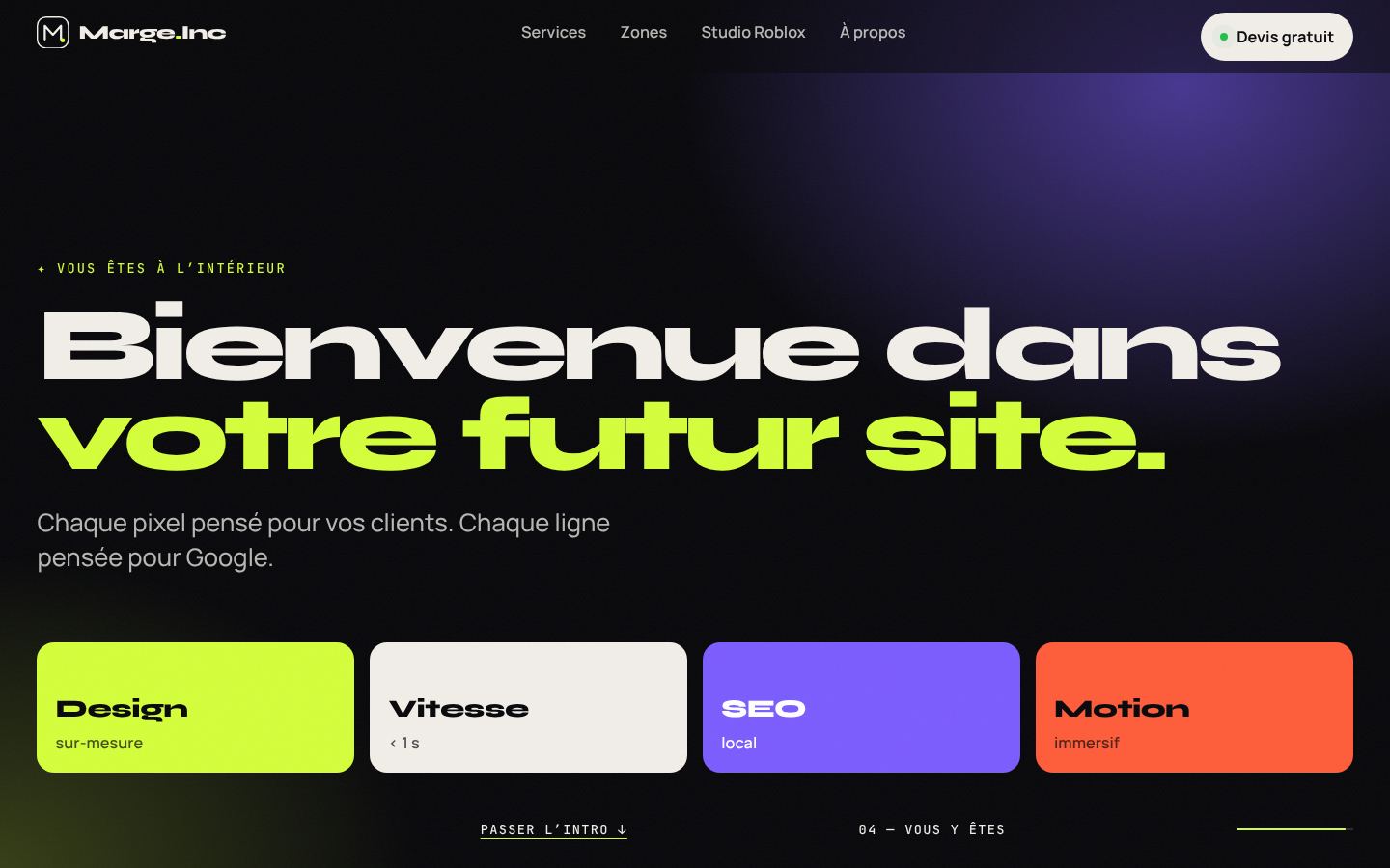 Étape finale de la plongée : « Bienvenue dans votre futur site »